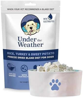 Under the Weather Bland Diet for Dogs | Easy to Digest for Sick Dogs |Always Be Ready| Contains Electrolytes - All Natural Freeze Dried 100% Human Grade Meats| 1 Pack- Rice Turkey & Sweet Potato - 6oz