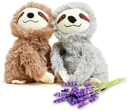 warmies Hugs Sloth Microwavable, Hot or Cold for Cool Relaxation and Warm Relief, Lavender Scented Cozy Plush Animal