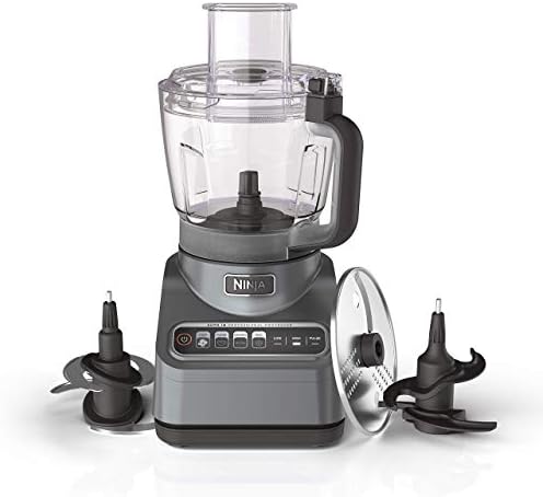 Ninja BN601 Professional Plus Food Processor 1000-Peak-Watts with Auto-iQ Preset Programs Chop Puree Dough Slice Shred with a 9-Cup Capacity and a Silver Stainless Finish (Renewed)