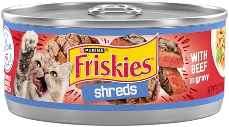Purina Friskies Shreds With Beef in Gravy Wet Cat Food - (Pack of 24) 5.5 oz. Cans