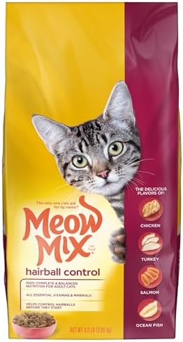 Meow Mix Hairball Control Dry Cat Food, 6.3 Pound Bag