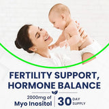 Inositol Supplement Myo-Inositol & D-Chiro Inositol 120 Capsules 2000mg 40:1 Ratio High Potency Myo & D Chiro Inositol Blend - Hormone Balance And PCOS Supplements for Women Full Month Supply