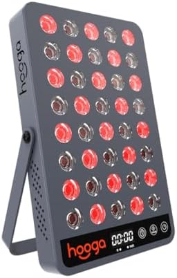 Hooga Red Light Therapy, 660nm 850nm Near Infrared Light Therapy with Timer, Built in Stand, Clinical Grade High Power Output for Skin Health, Pain Relief, Muscle Recovery, Performance. HG200