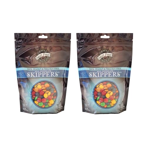 Vermont Nut Free Chocolates Skippers® (Milk Chocolate) 16 Ounces, 2 Bags, Nut-free, Egg-Free, Kosher