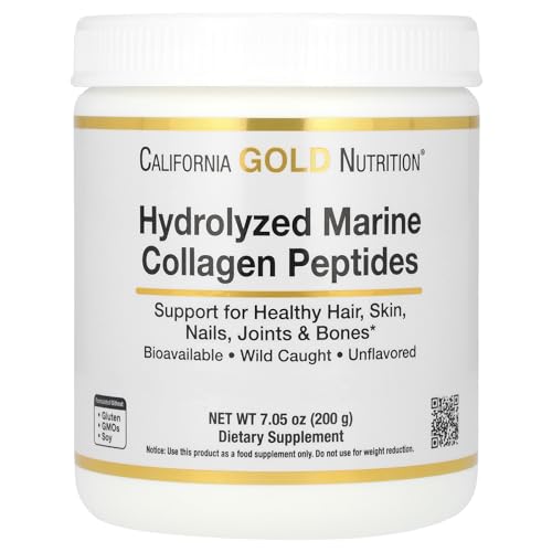 Collagen Peptides Powder with Hyaluronic Acid, Support for Healthy Hair, Skin, Nails, Joints and Bones, Non-GMO, Gluten and Dairy Free, Unflavored, 7.05 oz (200 g)