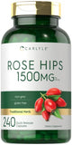 Rose HIPS | 1500mg | 240 Quick Release Capsules | Non-GMO and Gluten Free Herbal Supplement | by Carlyle