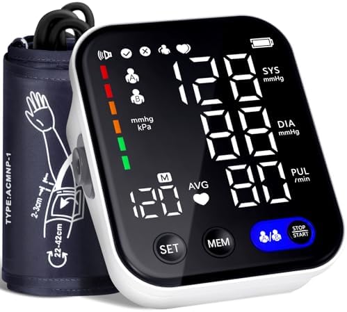 Blood Pressure Monitor, Automatic Arm Blood Pressure Monitors for Home Use Adjustable 8.7-17" Blood Pressure Cuff, Voice Digital Blood Pressure Machine, 5"Large Screen 2*120 memory, FSA HSA Eligible