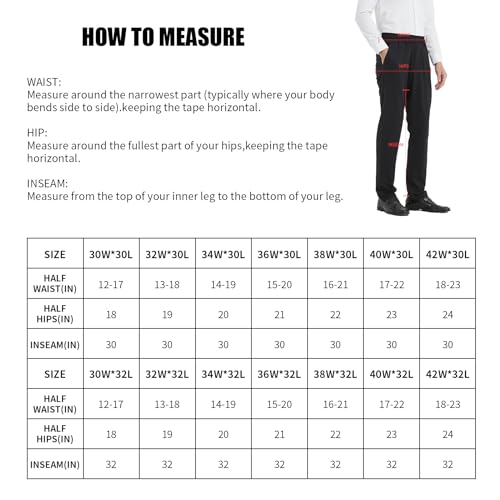 LETAOTAO Mens Elastic Waist Pants for Seniors High Stretch Expandable Waist Pants for Elderly with Magnet Button (Black 42W x 28L)