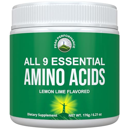 All 9 Essential Amino Acids Powder with 26 Clinical Studies. EAAs 32X Effective vs BCAA / BCAAS Branched Chain Aminos. Pre or Post Workout EAA Supplement for Energy and Muscle Growth. Lemon Lime