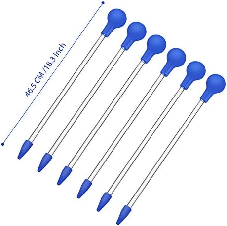 Aquarium Choice Coral Feeder Long Syringe Tube Liquid Fertilizer Feeder SPS HPS Marine Reef Coral Feeder Tool Fish Excreta Cleaner (6 Units 46.5CM/18.3 Inch)