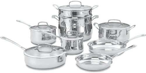 Cuisinart Contour Stainless 13-Piece Cookware Set,Silver