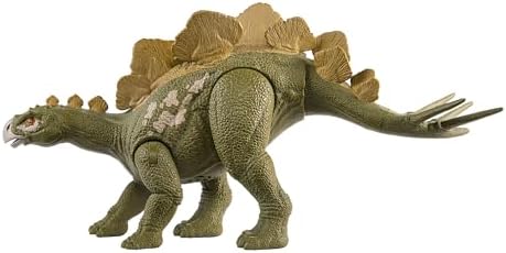 Mattel Jurassic World Wild Roar Dinosaur Toy with Sound & Attack Move, Hesperosaurus Posable Action Figure Includes Digital Play, 11 inches Long
