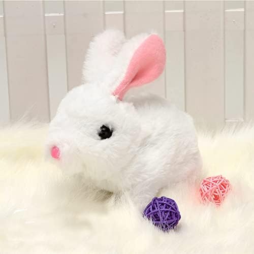 My Realistic Bunny Toy, Bunbi Realis-tic Bun-ny, Interactive Bu-nny Realis-tic Bunny - Jumping, Twitching, And Shaking Ears, Bun-ny Rea-listic Bun-ny Toy, Realistic Bun-ny Toys for Kids(With Carrot)