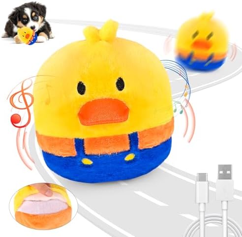 Interactive Dog Toys for Small Dogs, Puppy Toys to Keep Them Busy, Pet Toys for Small Dogs for Boredom, Automatic Puppy Interactive Toys, Rechargeable Vibrating Dog Toys, Self Play Moving Toys