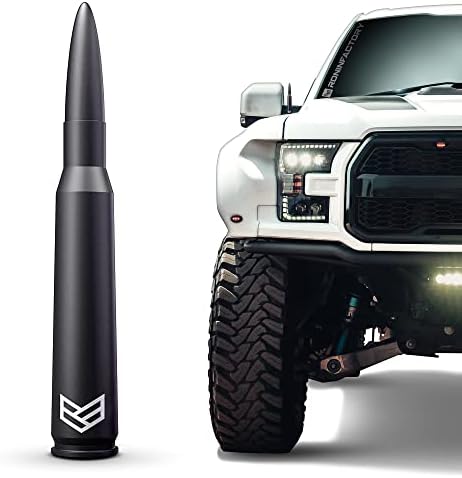 Ronin Factory 50 Cal Bullet Antenna - Ford F150 F250 F350 Super Duty Raptor Bronco Truck Accessory - RAM 1500 Short Antenna Replacement