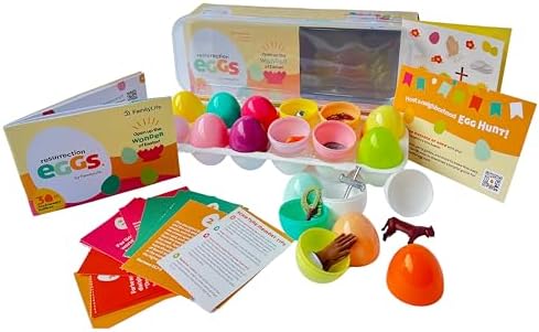 FAMILYLIFE Resurrection Eggs 30th Anniversary Edition – 12 Piece Easter Eggs Set with Booklet & Religious Figurines – Tells The Story of Easter – Eggs for Easter Egg Hunt