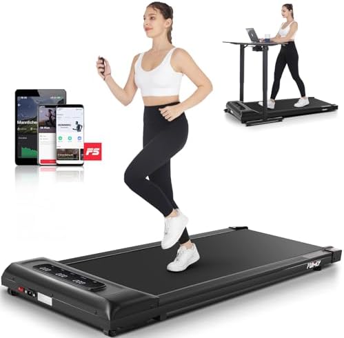 Walking Pad Treadmill, Funmily 2.5hp Under Desk Treadmill for Home/Office, 2024 Upgrade 3-in-1 Portable Treadmill with App, Remote Control, LED Display, 300 Lb Capacity