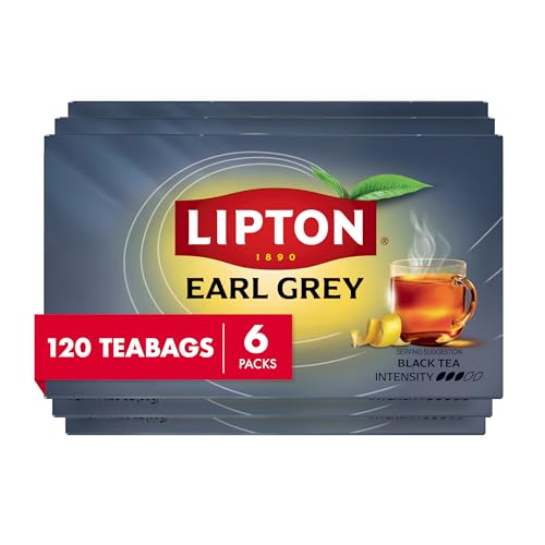 Lipton Earl Grey Tea Bags, Flavored Teabags, 120 Total Bags (20ct - Pack of 6)
