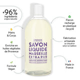 Compagnie de Provence Savon de Marseille Extra Pure Liquid Soap - Aromatic Lavender - 33.8 fl oz Plastic Bottle Refill