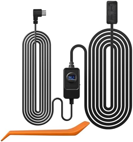 REDTIGER Dash Cam OBD Hardwire Kit Power Cable Type USB C Port,10FT 12V-24V to 5V,for Dash Camera, Low Voltage Protection