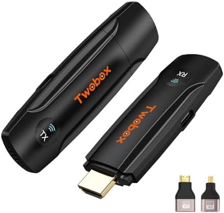 HDMI Wireless Transmitter Receiver, Plug & Play 165FT Wireless HDMI Transmitter and Receiver 1080P, 5G Wireless HDMI Extender kit for Streaming Video/Audio to Monitor from Laptop/PC/TV Box/Projector