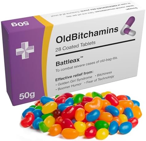 Joke Prank Pill Box with Jelly Beans Candy - Unique Funny Female Gag Gift Ideas for Women, 30th, 40th, 50th, 60th Birthday Gifts for Her, Sister, Mom, Wife, Girlfriend, Grandma, Coworker