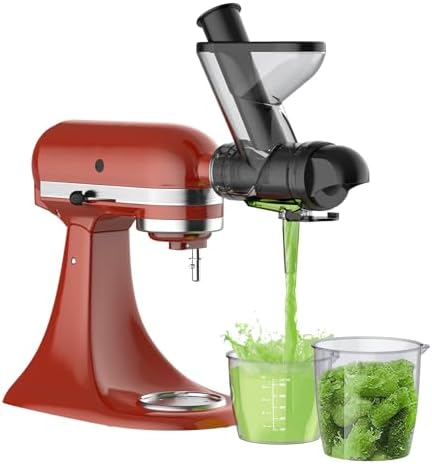Masticating Juicer Attachment for KitchenAid Stand Mixer, Cold Press Juicer machines with Dual Feed Chute, Slow Masticating Juicer, Attachment for Kitchenaid Mixers