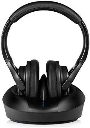 Wireless TV Headphones Over Ear Headsets-RF Transmitter Charging Dock, Hi-Fi Stereo Cordless Headphones for TV, Adjustable Lightweight Rechargeable 10Hrs Battery for Hard of Hearing, 330ft