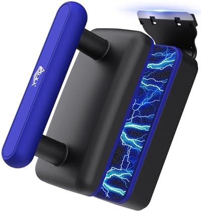 AQQA Magnetic Aquarium Fish Tank Glass Cleaner, Dual-Blades Algae Scraper Glass Cleaner Scrubber, Double Side Floating Aquarium Magnetic Brush for 0.2-0.4 Inch Thick Glass Aquariums Tank (M)