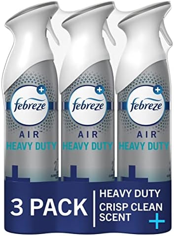 Febreze Air Mist Air Freshener Spray, Odor-Fighting Room Spray, Air Fresheners for Home and Bathroom and Kitchen, Aerosol Can, Heavy Duty Crisp Clean Scent, 8.8oz, 3 Count
