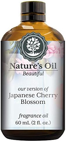 Japanese Cherry Blossom Fragrance Oil (60ml) for Perfume, Diffusers, Soap Making, Candles, Lotion, Home Scents, Linen Spray, Bath Bombs, Slime