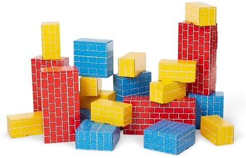 Melissa & Doug Jumbo Extra-Thick Cardboard Building Blocks - 40 Blocks in 3 Sizes Jumbo Extra-Thick Cardboard Pretend Brick For Building