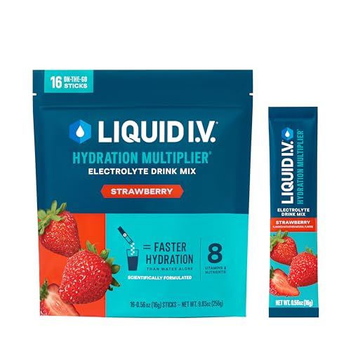 Liquid I.V.® Hydration Multiplier - Strawberry | Electrolyte Powder Drink Mix | 1 Pack (16 Servings)