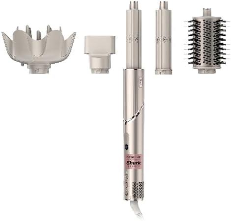 Shark HD435 FlexStyle Air Styling & Drying System, Powerful Hair Blow Dryer & Multi-Styler with Auto-Wrap Curlers, Curl-Defining Diffuser, Oval Brush, & Concentrator Attachment, Stone