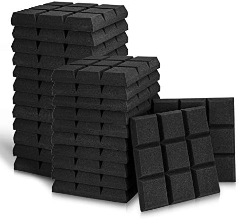 Sonic Acoustics Acoustic Panels 2" X 12" X 12" Acoustic Foam Panels, Beveled 9 Block Tiles, Sound Panels wedges Soundproof Foam Sound Insulation Absorbing