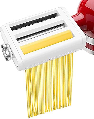 Pasta Maker Attachment for KitchenAid Stand Mixers 3 in 1 Set Includes Pasta Roller Spaghetti Cutter &Fettuccine Cutter, Durable Pasta Attachments for KitchenAid