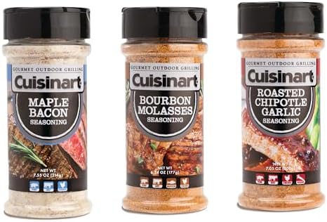Cuisinart CGSS-335 Barbecue Seasoning Variety Pack - Bourbon Molasses, Maple Bacon, and Roasted Chipotle Garlic