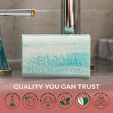 Australian Botanical Soap, Sea Salt with Ocean Minerals Pure Plant Oil Soap, 6.8 oz. 193g Bars - 8 Count