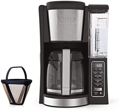 Ninja 12-Cup Programmable Coffee Maker with Classic and Rich Brews, 60 oz. Water Reservoir, and Thermal Flavor Extraction (CE201), Black/Stainless Steel