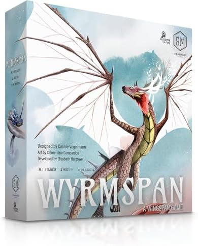 Stonemaier Games: Wyrmspan - A Wingspan Game by Connie Vogelmann | Build a Cavernous Sanctuary for Beautiful Dragons | Strategy Board Game for Adults and Family | 1-5 Players, 90-120 Min, Ages 14+