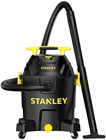 STANLEY 10 Gallon Wet Dry Vacuum, 6 Peak HP Poly Built-in Drain Shop Vac Blower with Powerful Suction, Multifunctional Shop Vacuum Cleaner
