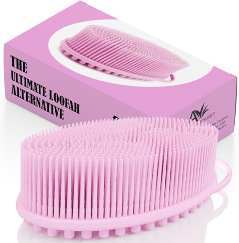 Avilana Silicone Body Scrubber – Dual-Sided Silicone Loofah for Shower, Body Scrubber for Men & Women, Gentle Loofa Alternative, Easy-to-Clean Silicone Body Scrubber Exfoliator