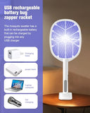 2PACK Electric Fly Swatter,4000V Bug Zapper Racket,2 in 1 Mosquito Zapper Racket with 1200ml Battery Rechargeable Purple Mosquito Killer Lamp with 3 Layers Safety Net Suitable for Indoor and Outdoor