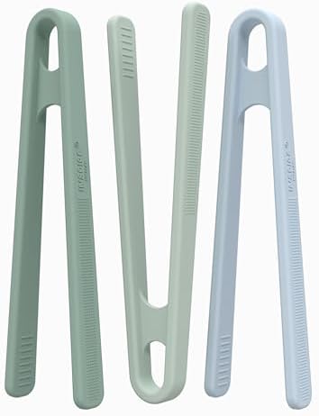 Inspire My Play 3 x Green Silicone Mini Tongs for Kids - Kids Tweezers for Fine Motor - Small Toddler Tongs - Child Sensory Toys and Accessories