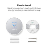 Google Nest Thermostat - Smart Thermostat for Home - Programmable Wifi Thermostat - Snow,1.07"D x 3.31"W x 3.31"H