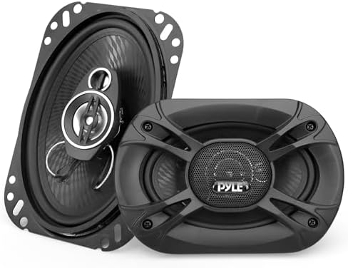 Pyle 3-Way Universal Car Stereo Speakers - 300W 4" x 6" Triaxial Loud Pro Audio Car Speaker Universal OEM Quick Replacement Component Speaker Vehicle Door/Side Panel Mount Compatible PL4163BK (Pair)