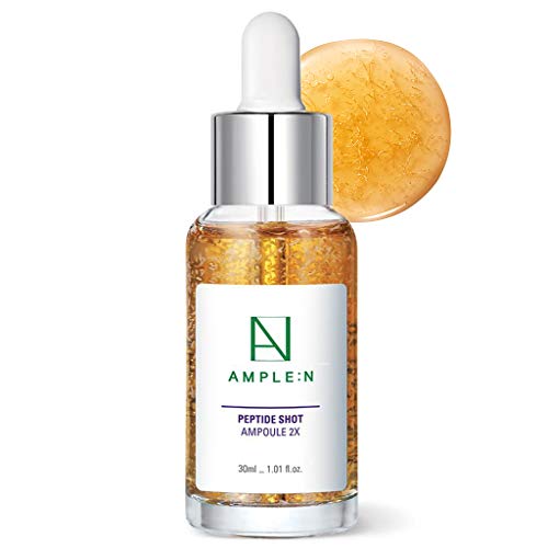 AMPLE:N Peptide Shot Serum 2X – Intensive Age Defying Concentrate Face Serum with Peptide Threads – Erasing Wrinkles and Improve Firmness – Lifting Sagging Skin – Plump, Repairs Skin, 1.01 fl.oz.