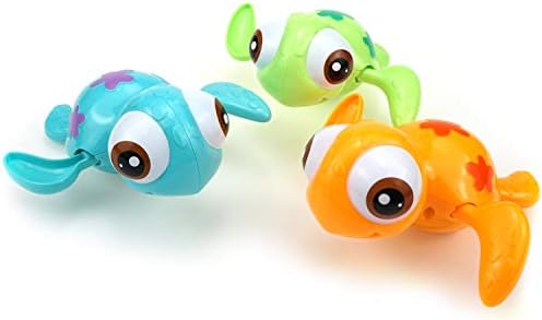DUCKBOXX XX Wind-up Swimming Sea Turtles Bath Toy, No Battery Mold-Free Anti-Rust Interactive Montessori Toy for Kids 18M+ (3pcs)