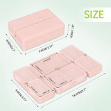 FYY Daily Pill Organizer [Folding Design],2 Pcs 7 Compartments Portable Travel Pill Case Box for Purse Pocket to Hold Vitamins,Cod Liver Oil,Supplements and Medication-Pink