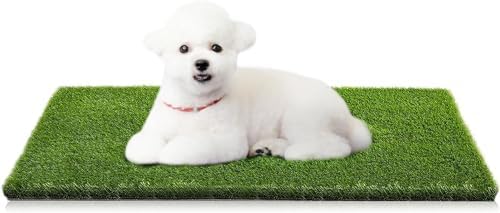 Artificial Grass, 39.4'' x19.7'' Dog Pee Pads, Professional Dog Potty Training Rug, Dog Grass Mat with Drainage Holes, Pet Turf Indoor Outdoor Flooring Fake Grass Doormat - Easy to Clean(19.7"x39.4")